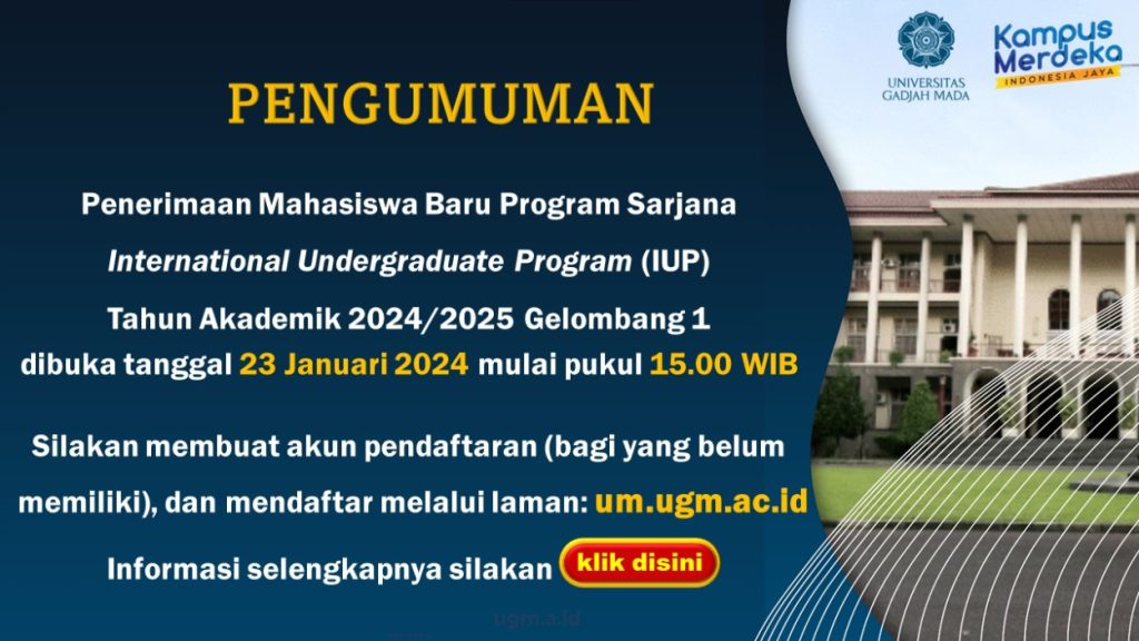 Admission of IUP Programme Students for the Academic Year 2024/2025